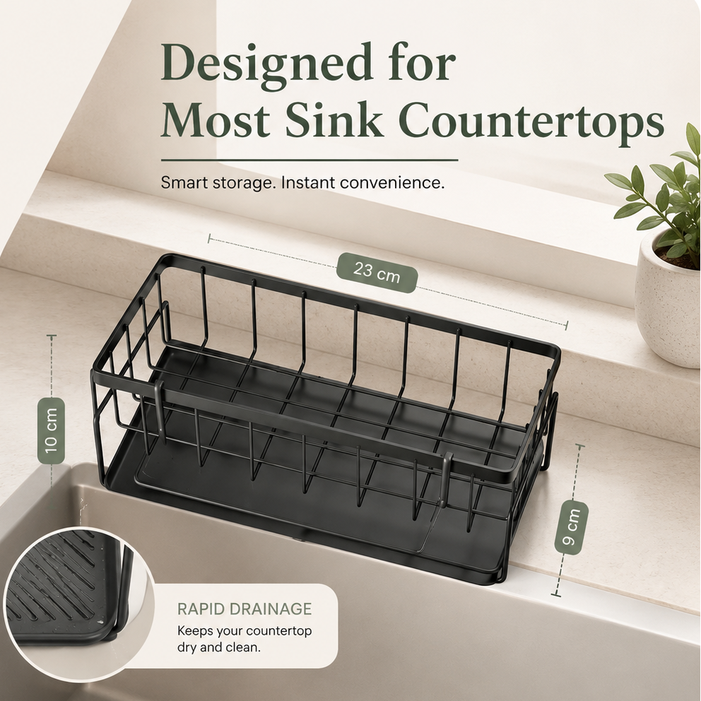 Kitchen Sink Organizer Rack (Black)