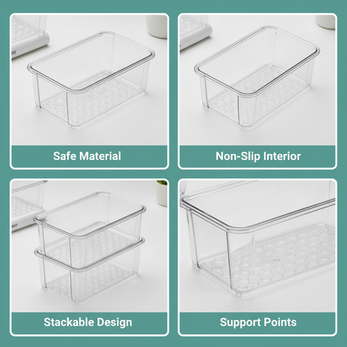 13 Pcs Clear Plastic Drawer Organizer Set