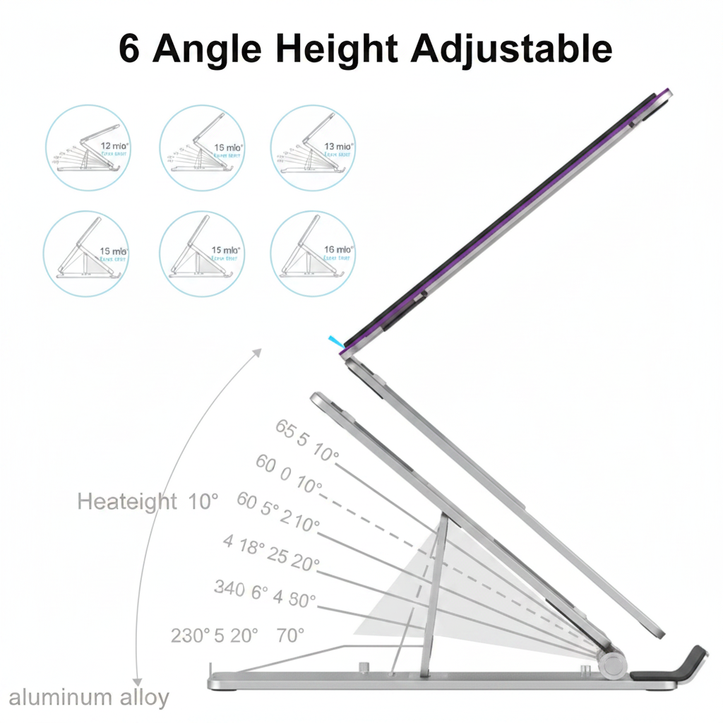 6 angle height adjustable fan diagram