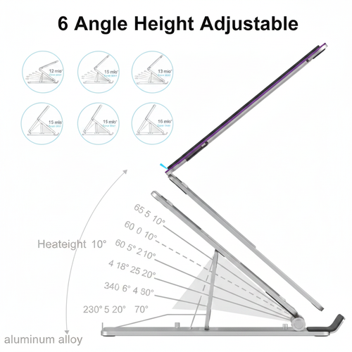6 angle height adjustable fan diagram