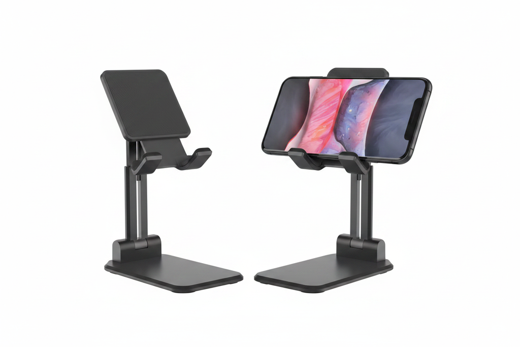 Phone holder with phone mounted