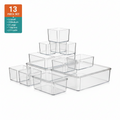 13 Pcs Clear Plastic Drawer Organizer Set